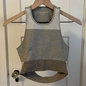 Outdoor Voices tri-color slashback crop top EUC size XS